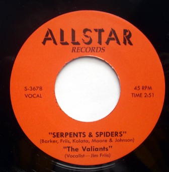 JIM FRIIS & THE VALIANTS : Bop A Lena / Serpents & Spiders